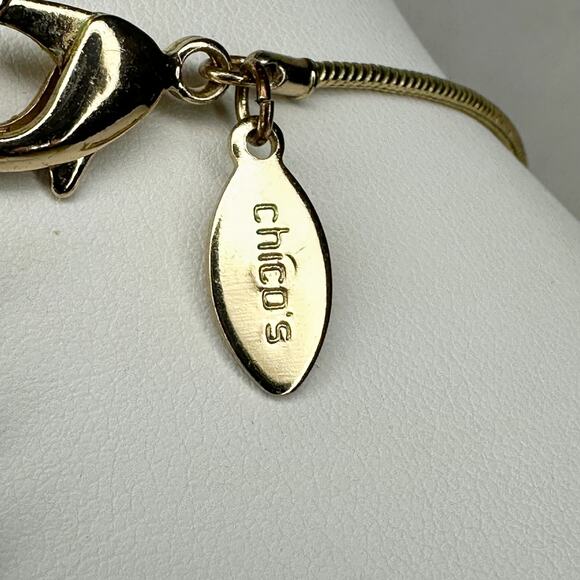 Chicos Round Pendant Gold Silver Tone Mixed Metal Necklace Adjustable ✨ - Picture 9 of 10